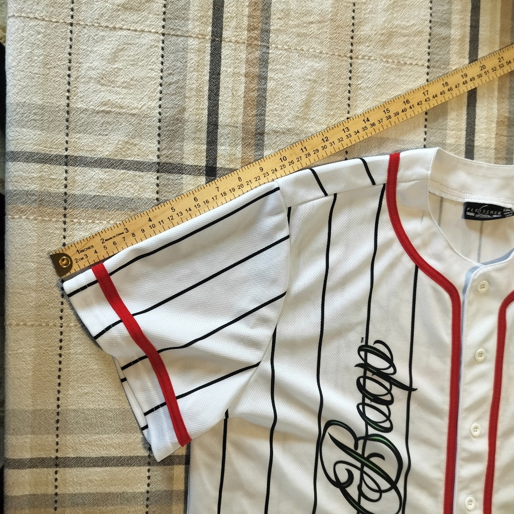 Betty‎ Boop Pinstripe baseball jersey Size XXL Y2K Retro Modern Pin Up Sporty - Picture 8 of 10